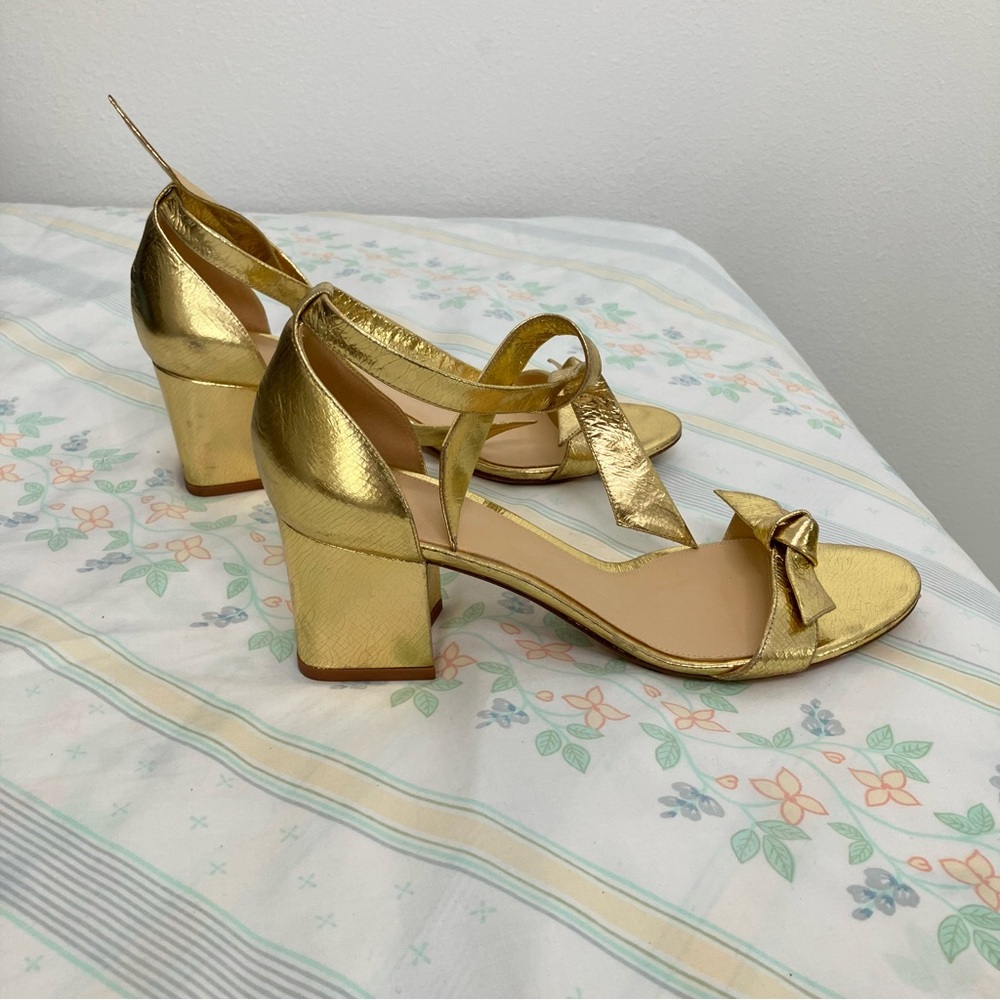 Alexandre Birman Clarita metallic gold block-heeled sandals, size 40.5 - Picture 2 of 3